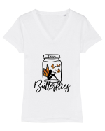 I have Butterflies Tricou mânecă scurtă guler V Damă Evoker