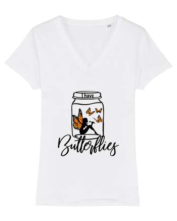 I have Butterflies White