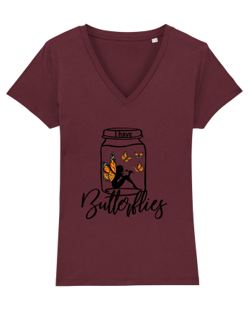 I have Butterflies Burgundy