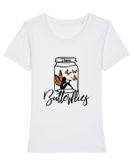 I have Butterflies Tricou mânecă scurtă guler larg fitted Damă Expresser