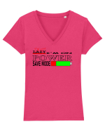 Pwer Save Mode Tricou mânecă scurtă guler V Damă Evoker