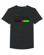 Pwer Save Mode Tricou mânecă scurtă guler larg Bărbat Skater