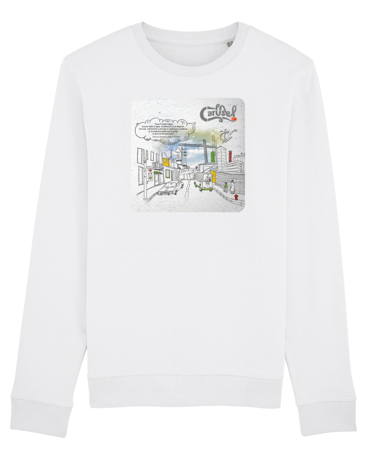 Bluză mânecă lungă Unisex Rise White