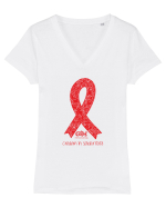 Credem în solidaritate Tricou mânecă scurtă guler V Damă Evoker