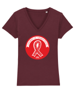 HIV - Credem în solidaritate Tricou mânecă scurtă guler V Damă Evoker