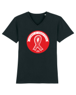HIV - Credem în solidaritate Tricou mânecă scurtă guler V Bărbat Presenter