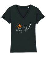 See the Good Tricou mânecă scurtă guler V Damă Evoker
