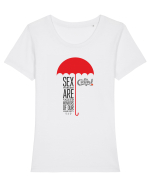 Lucrătoare sexuale  Tricou mânecă scurtă guler larg fitted Damă Expresser