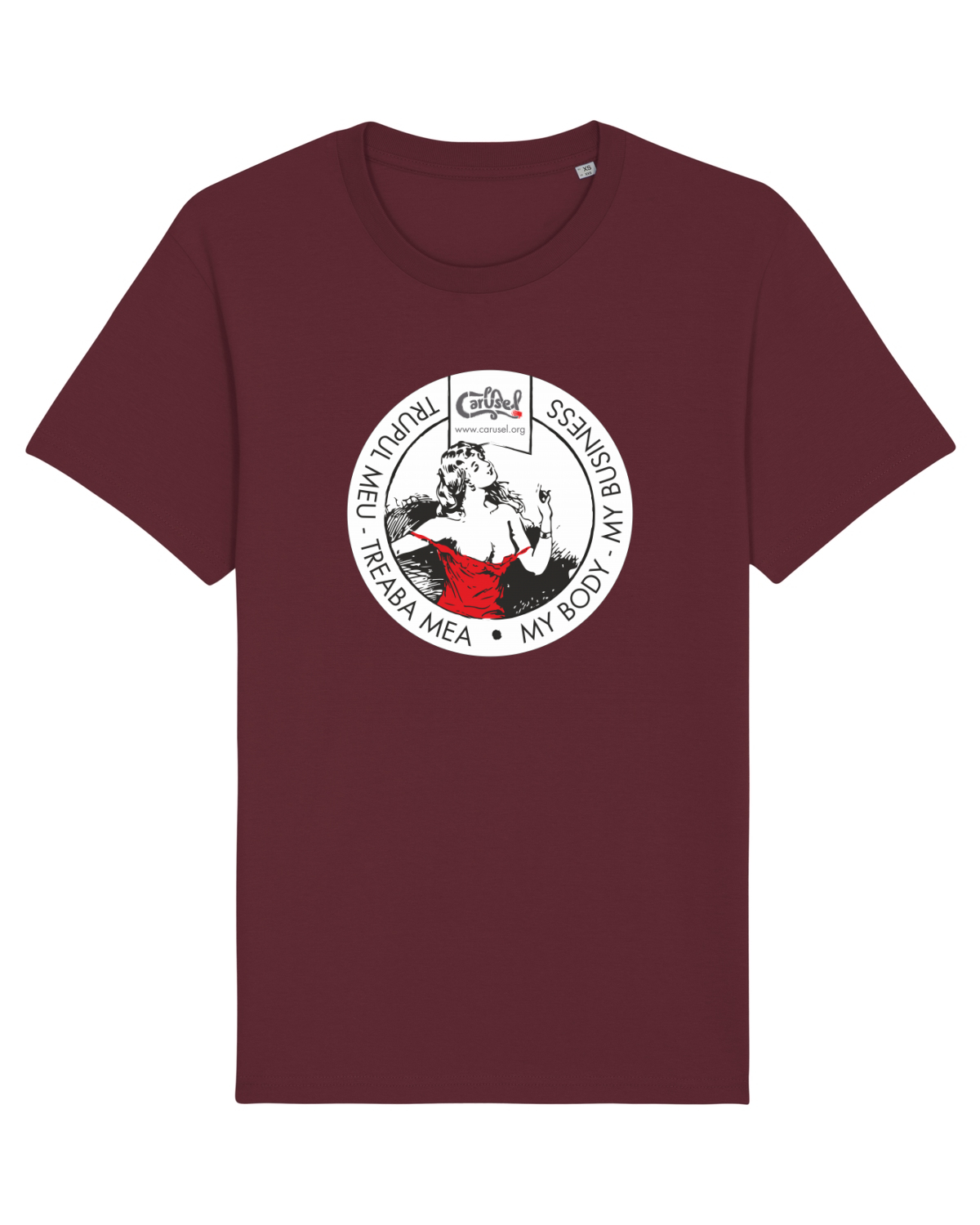 Tricou mânecă scurtă Unisex Rocker Burgundy