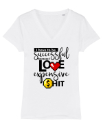I Love expensive Shit Tricou mânecă scurtă guler V Damă Evoker
