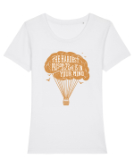 Brain Baloon Tricou mânecă scurtă guler larg fitted Damă Expresser