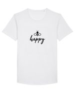 Fii Fericit! Tricou mânecă scurtă guler larg Bărbat Skater