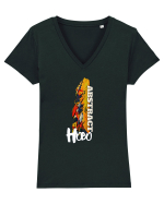 Abstract Hobo Tricou mânecă scurtă guler V Damă Evoker