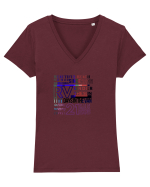 Vanlife Tricou mânecă scurtă guler V Damă Evoker