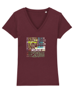 Vanlife Tricou mânecă scurtă guler V Damă Evoker