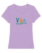 V is for vaccinated Tricou mânecă scurtă guler larg fitted Damă Expresser