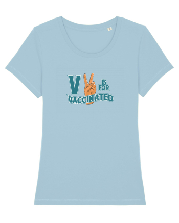 V is for vaccinated Sky Blue