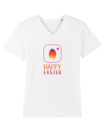 Paște Fericit ! Tricou mânecă scurtă guler V Bărbat Presenter