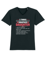 5 Things About My Smartass Daughter Tricou mânecă scurtă guler V Bărbat Presenter