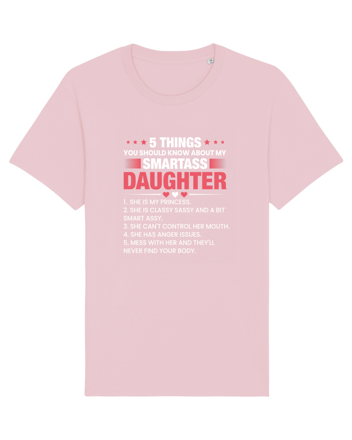 Tricou mânecă scurtă Unisex Rocker Cotton Pink