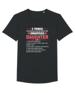 5 Things About My Smartass Daughter Tricou mânecă scurtă guler larg Bărbat Skater