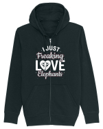 I Just Freaking Love Elephants Hanorac cu fermoar Unisex Connector