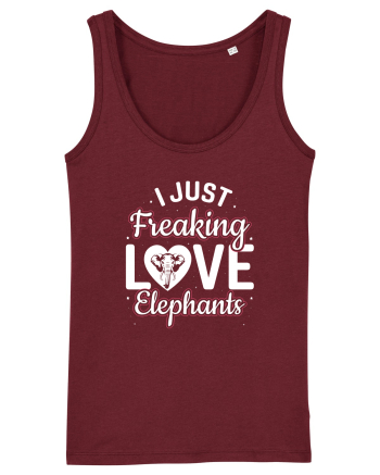 I Just Freaking Love Elephants Burgundy