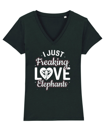I Just Freaking Love Elephants Black