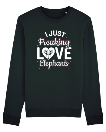 I Just Freaking Love Elephants Black
