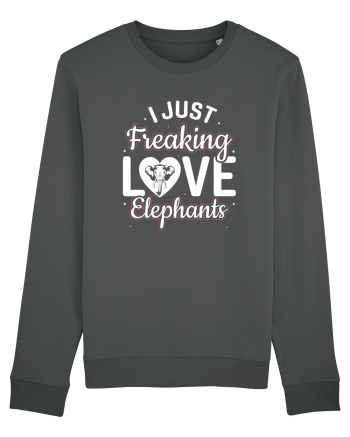 I Just Freaking Love Elephants Anthracite