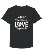 I Just Freaking Love Elephants Tricou mânecă scurtă guler larg Bărbat Skater