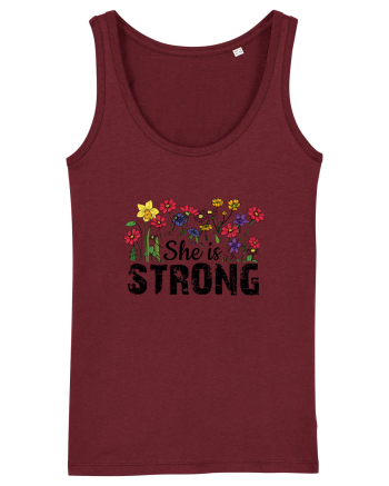 She Is Strong Burgundy