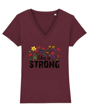 She Is Strong Burgundy