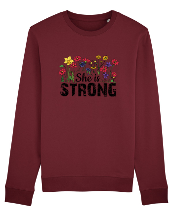 She Is Strong Burgundy