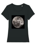 Fly me to the Moon Tricou mânecă scurtă guler larg fitted Damă Expresser