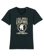 All Men Are Equal Legends Are Born In October Tricou mânecă scurtă guler V Bărbat Presenter