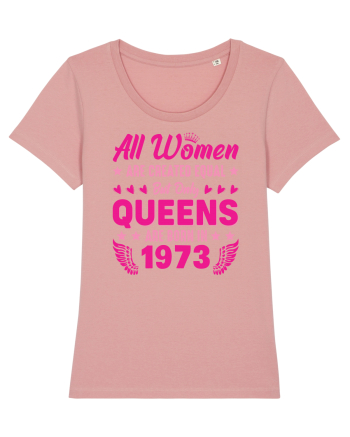 All Women Are Equal Queens Are Born In 1973 Canyon Pink