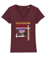 Landscape Tricou mânecă scurtă guler V Damă Evoker