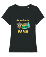Ne Vedem In VAMA,Vacanta La Mare Tricou mânecă scurtă guler larg fitted Damă Expresser