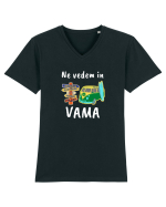 Ne Vedem In VAMA,Vacanta La Mare Tricou mânecă scurtă guler V Bărbat Presenter