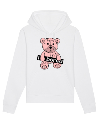 I'm Bored - Pink Teddy Bear White
