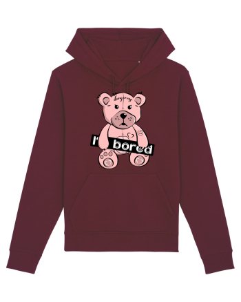 I'm Bored - Pink Teddy Bear Burgundy