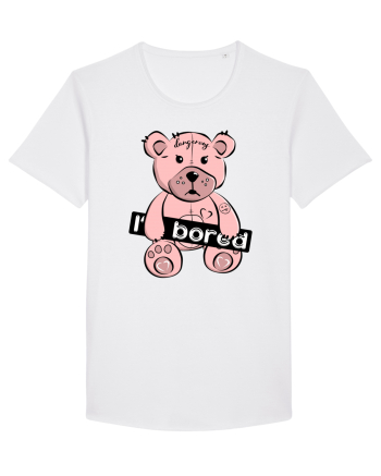 I'm Bored - Pink Teddy Bear White