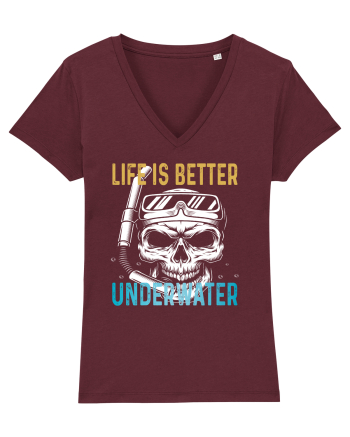 Life Is Better Underwater Burgundy