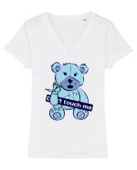 Don't Touch Me - Blue Teddy Bear Tricou mânecă scurtă guler V Damă Evoker