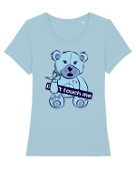 Don't Touch Me - Blue Teddy Bear Tricou mânecă scurtă guler larg fitted Damă Expresser