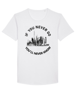 If you never go Tricou mânecă scurtă guler larg Bărbat Skater