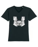 Fuck Off - Double Teddy Tricou mânecă scurtă guler V Bărbat Presenter