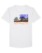 Greece. Vanlife Tricou mânecă scurtă guler larg Bărbat Skater