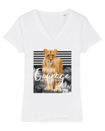 Learn to fight alone Tricou mânecă scurtă guler V Damă Evoker